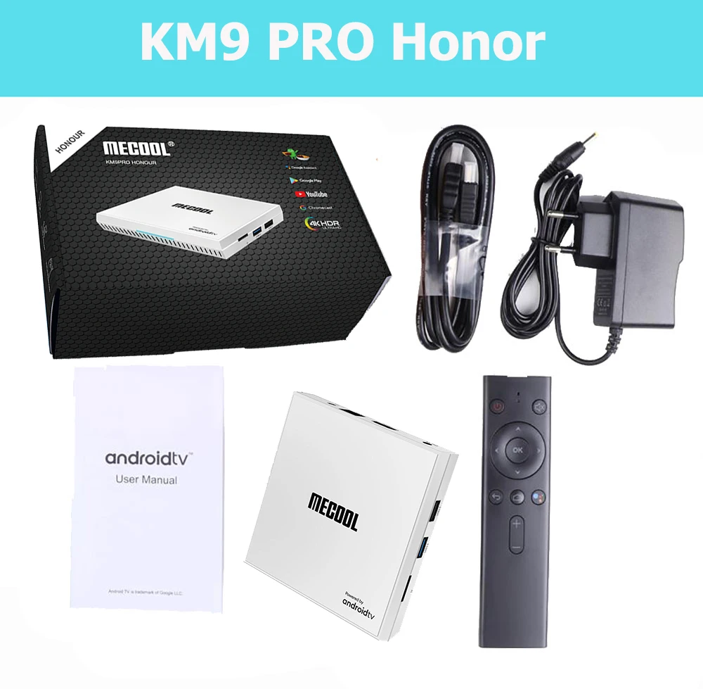 Mecool KM9 PRO Honor tv Box 4G 32G консоль Android 9,0 Amlogic S905X2 USB3.0 4K HDR 2,4G/5G двойной wifi BT 4,1 Android tv Box - Цвет: KM9 PRO Honor