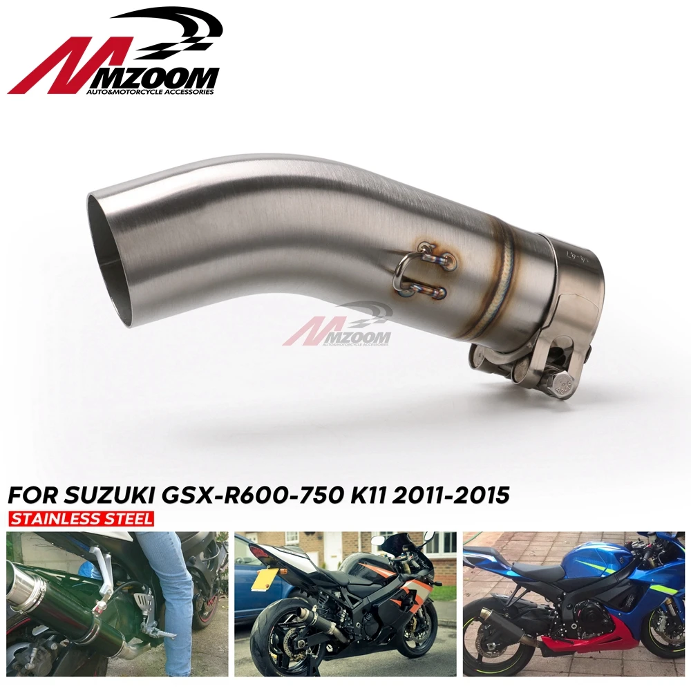 Выхлопная труба 51 мм для мотоцикла выхлопная средней секции Suzuki 600 750 K11 2011 2012 2013 2014