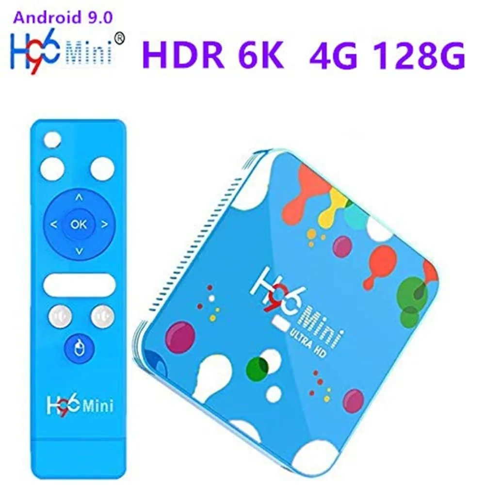 H96 Мини Смарт Android 9,0 ТВ коробка компьютерной приставки к Коробки DDR3 H.265 Bluetooth WI-FI Smart Box Youtube 4G/32 GB/128 GB Set Top tv Box