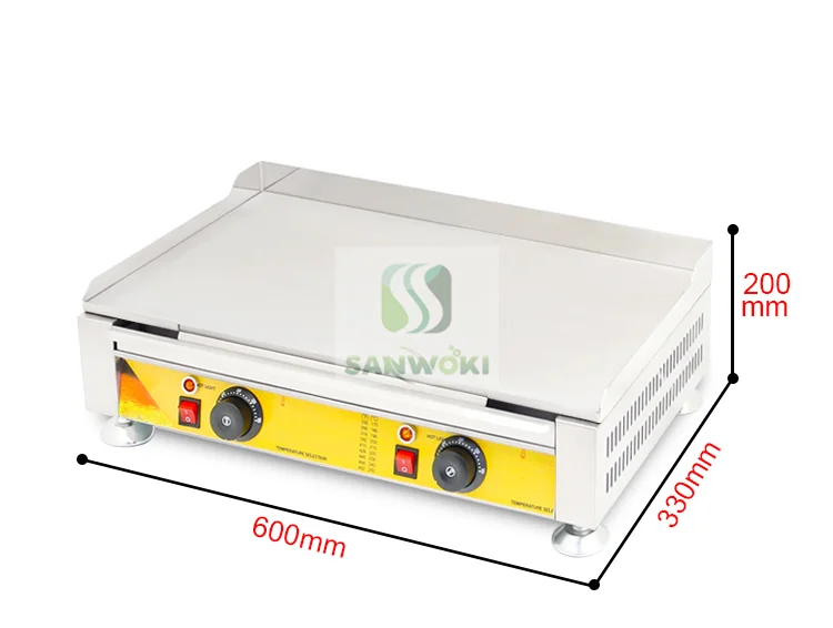 Electric Sizzling steak machine cast iron hot flat plate Grilled Squid machine Teppanyaki frying pan Hand cake maker machine 6