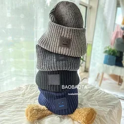 AC Studios – bonnet en laine tricoté pour adulte, chapeau pour le visage souriant, chapeau pour les yeux en cachemire, chaud pour Couple, amoureux de l'acné, Street, Hip hop 