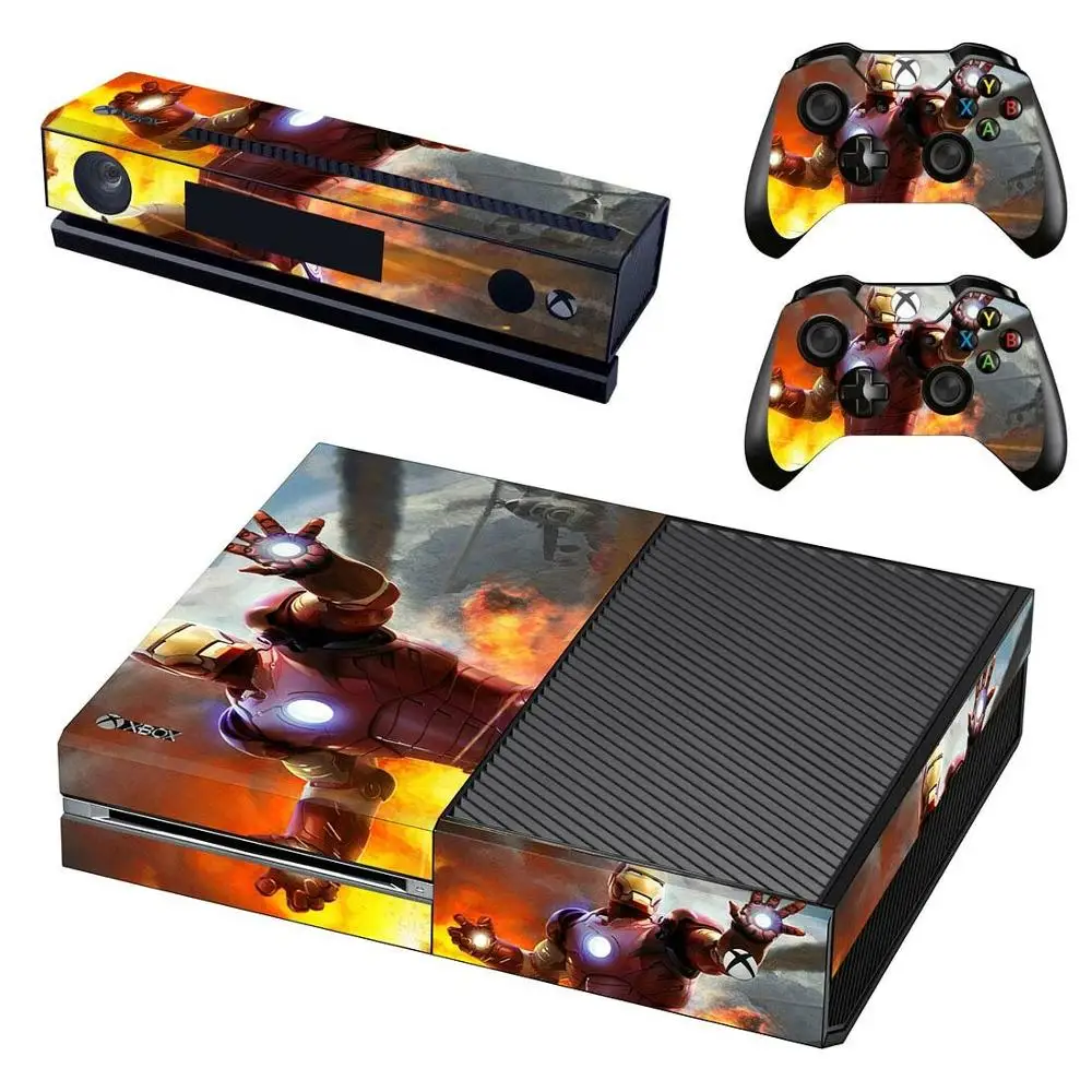 GSTM2741 Мстители Железный человек кожа Наклейка полное покрытие для Xbox One консоль& Kinect& 2 контроллеры для Xbox One Кожа Наклейка - Цвет: GSTM2741