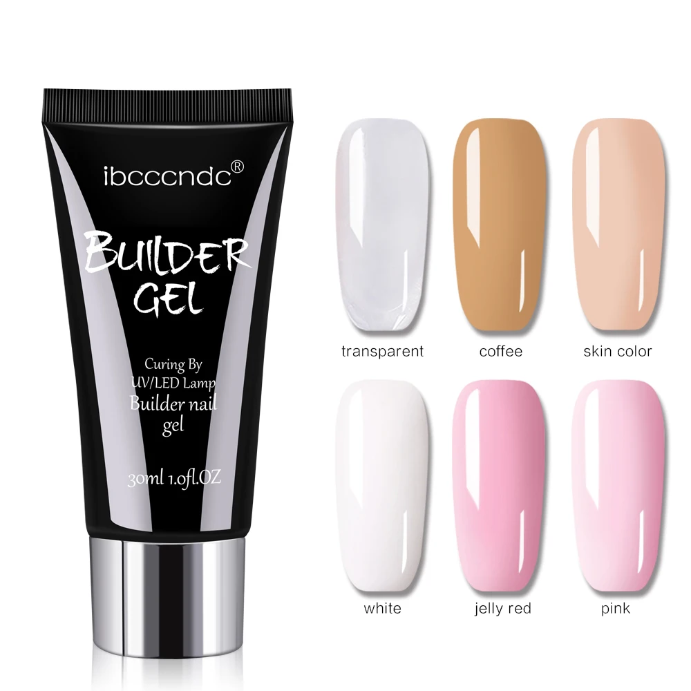 

30g French Nail Acrylic Builder Gel UV LED Builder Gel Tips Enhancement Slip Solution Quick Extension Gel Nail Tip Form