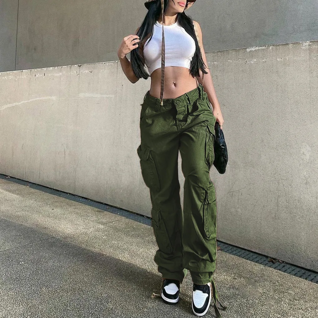 leather pants Tawnie Y2K Cargo Pants Women's Baggy Pants 2022 Autumn Streetwear Fairycore Oversized Trousers Vintage Casual Loose Sweatpants jogger pants