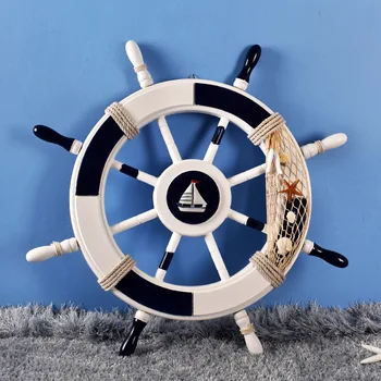 

Marine decoration ship pilot rudder pendant 62CM72CM large rudder decoration helmsman dining room wall decoration