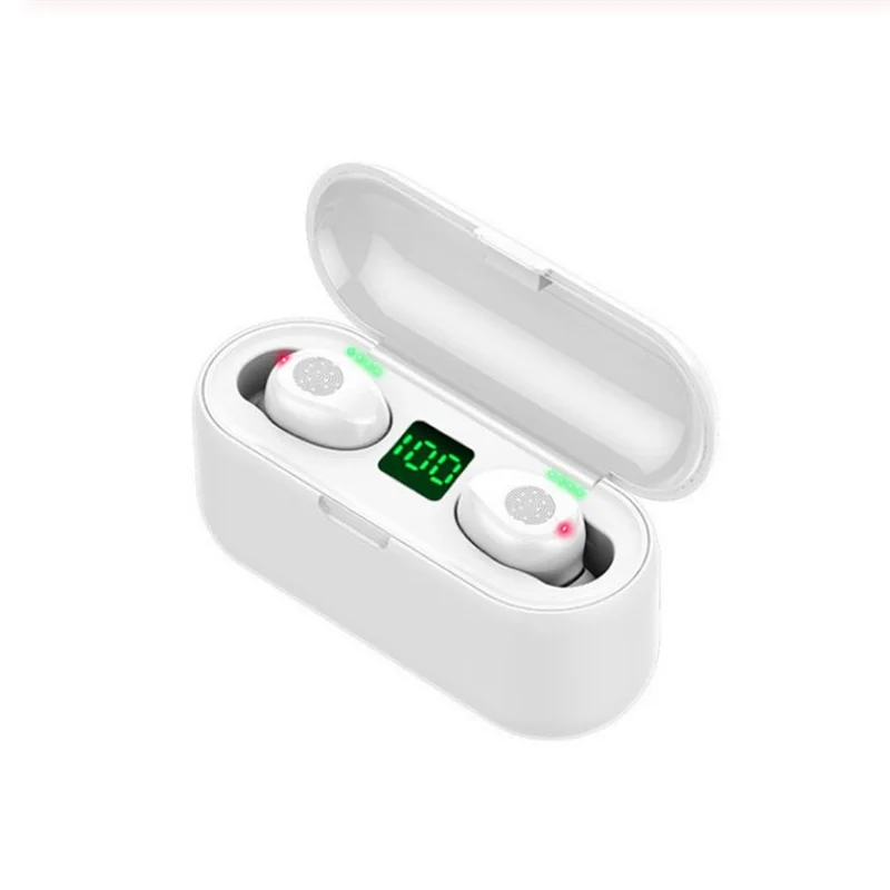 F9 HIFI Wireless Headphones Bluetooth 5 0 TWS Digital Display Waterproof Sports Earphone Support iOS Android Phones HD Call