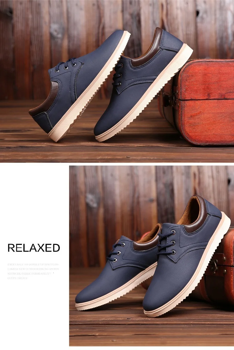 Spring Autumn Men Leather Casual Shoes Waterproof Breathable Tooling Male Footwear Fashion New Arrival Lightweight Flats