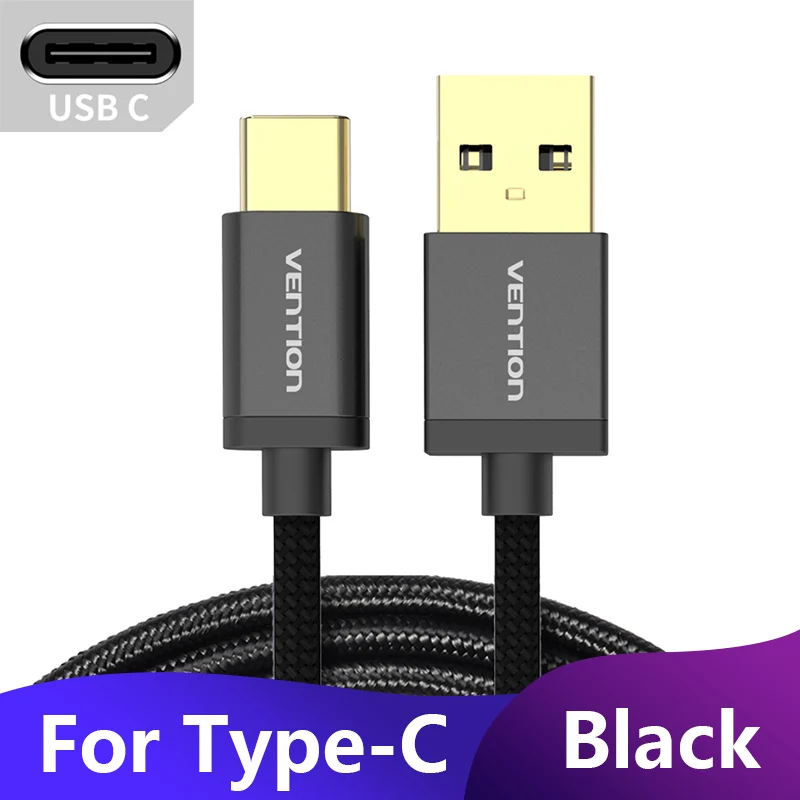 Vention Micro USB кабель 2A Быстрая зарядка для samsung Xiaomi USB кабель для передачи данных мобильный телефон зарядный кабель для Android huawei планшет - Цвет: USB Type-C Cable