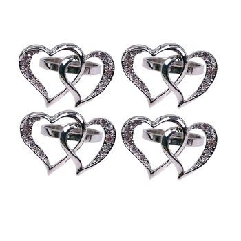 

4-Piece Set Napkin Ring Napkin Buckle Napkin Holder Suitable for Wedding Banquet Dinner Decoration Favorite Table Decoration Tab
