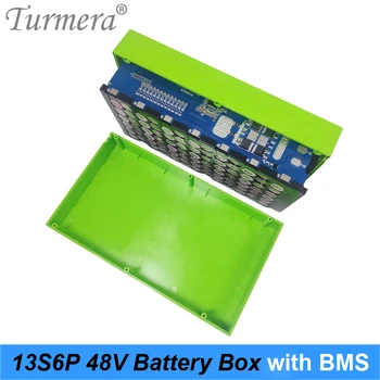 

Turmera 13S6P 48V E-bike Lithium Battery Case with 15A 20A BMS Include Holder and Strip Nickel For Electric Bike Battery 48V Use