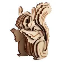 3D деревянные пазлы Игрушки для детей DIY Собранные деревянные пазлы белка головоломки милые животные разработаны развивающие игрушки