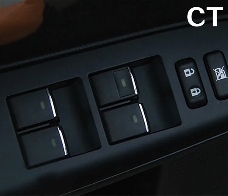 For Lexus ES200 250 300h CT200H Chrome window lift button decal trim interior molding car door armrest buttons sequins (1)