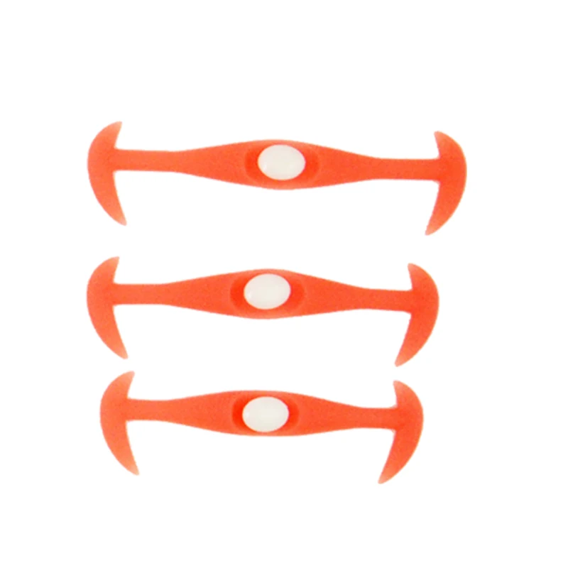 Orange SENTCHARM, 12 шт./лот, без шнуровки, силиконовый шнурок, унисекс, шнурки для мужчин и женщин, креативный, без шнуровки - Цвет: Orange