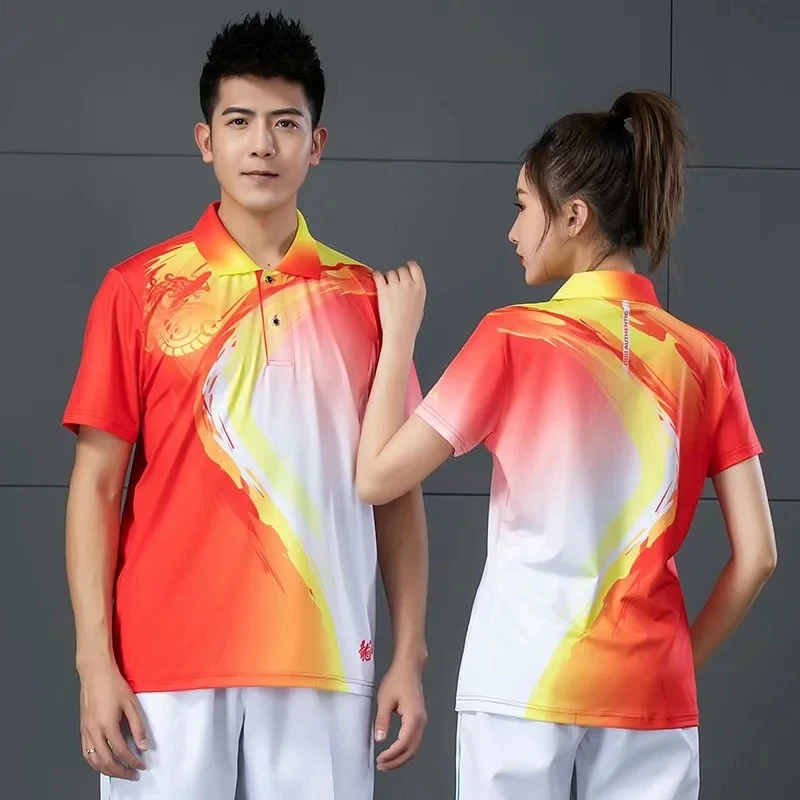 Sports Clothes Men Tennis shirts Breathable Badminton Shirt Women Men Table Tennis Team Polo T Shirts
