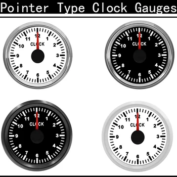 

New Universal Boat Clock Meter Instrument 0-12 Hours Clock Gauges With Red Backlight Fit For Truck Marine Car Motorcycle 52mm