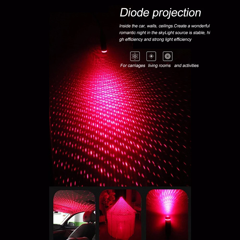 

Car Lights Led Mini Usb Star Overhead Light Decorative Projection Lamp Bungee Atmosphere Lamp Home Car Interior Decorative