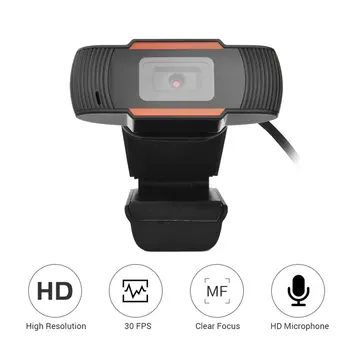 

USB Webcam 480p/720p/1080p HD Web Camera Plug and Play with Bulit-in Microphone Recording Compatible with Desktop Computer