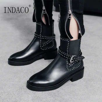

Fashion Women Winter Boots Leather Boots Black Beige Winter Shoes Women 4cm