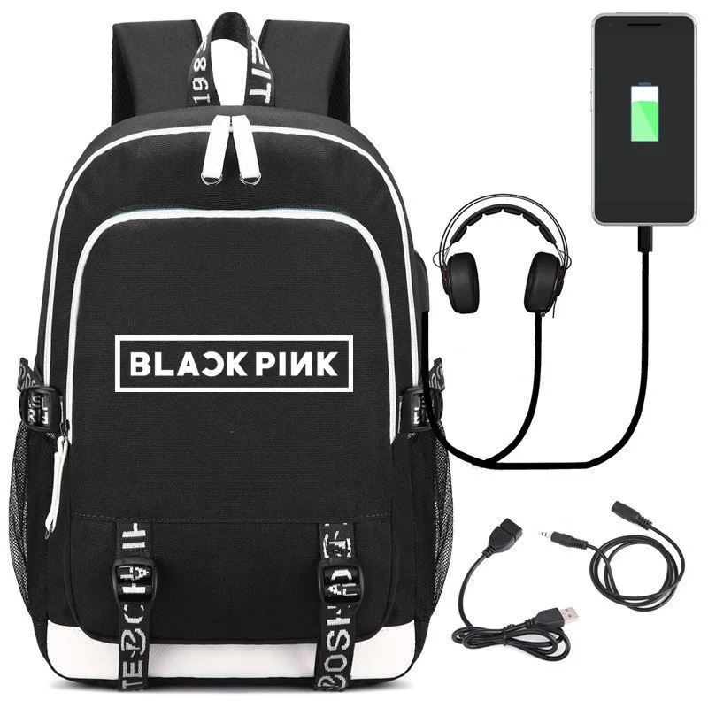 Черный, розовый, черный, розовый, корейский рюкзак, рюкзак, USB, модный, для путешествий, для школьников, студентов, сумка Mochila - Цвет: Style 3