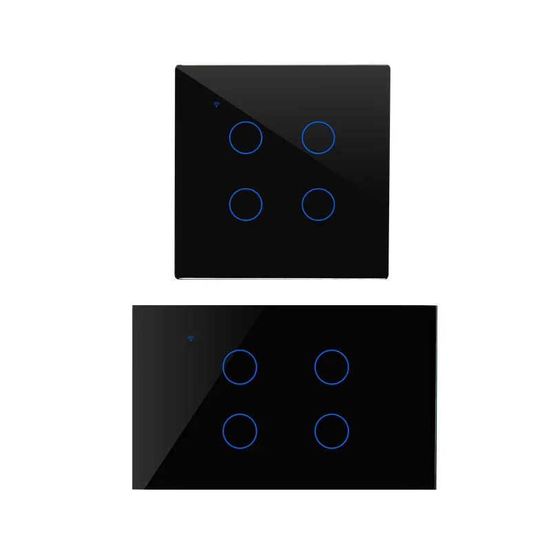 Black Wi-Fi Smart Touch переключатель дистанционного Управление 1/2/3/4 Gang 1/2 способ AC 100 V/220 V Беспроводной настенный светильник Диммер ЕС/Великобритания/США Стандартный умный дом - Цвет: Black
