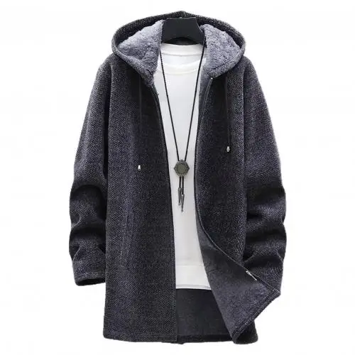 Winter Warm Jacket Men Coat Casual Coat Knitted Coat Autumn Winter Long Sleeve Plush Liner Sweater Zipper Knitted Coat680_voghion.com