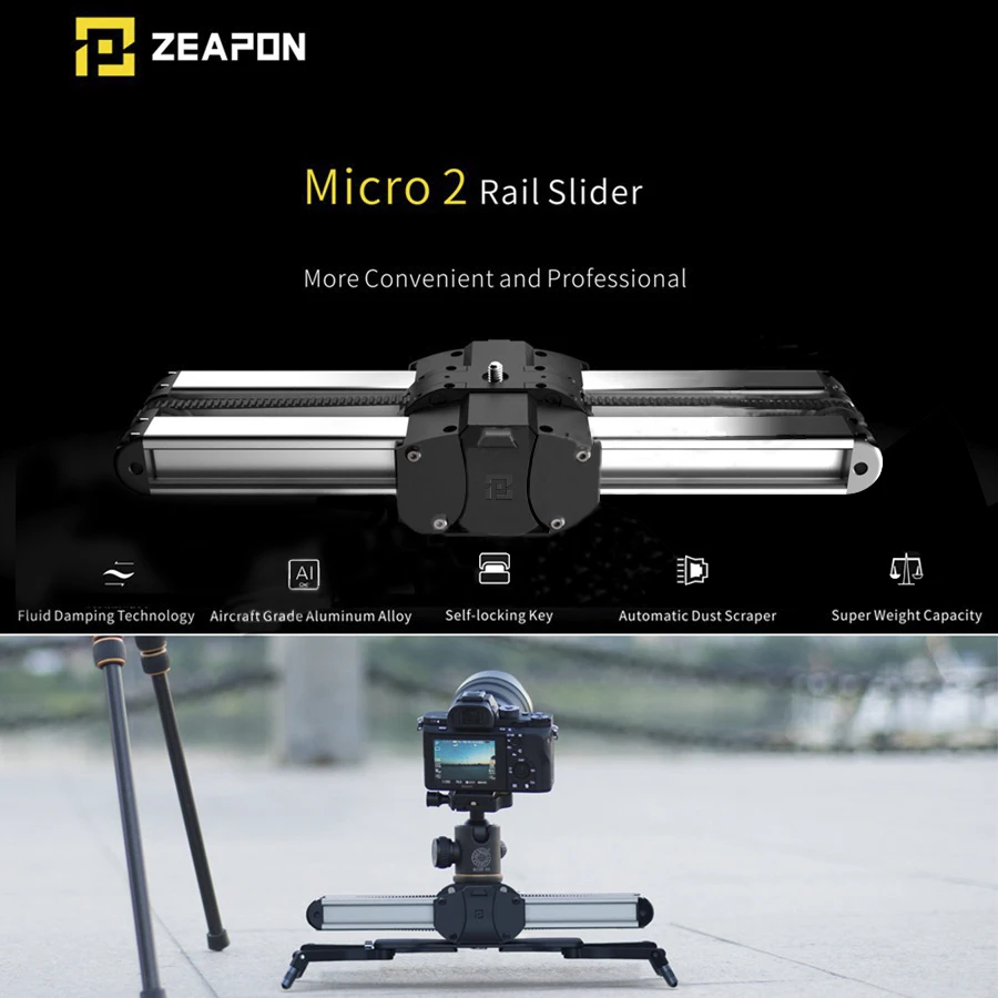 Мини слайдер Zeapon Micro 2 дорожка для путешествий с двойным расстоянием рельсовая