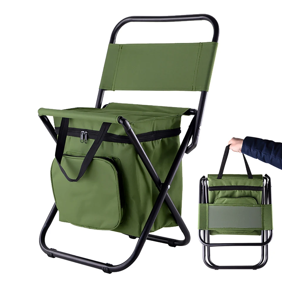 Outdoor Folding Chair Cooler Insulated Picnic Lunch Bag Portable Chair Seat Bag Camping Hiking Webzino Camping Furniture