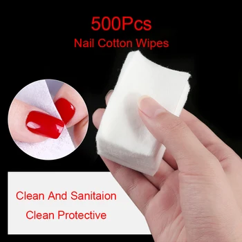 

100/175/500 Pcs/Bag Cotton Nail Wipes Lint-Free White Nail Cotton Wipes Professional Soft Wipes Manicuring Nail Cleaning Tool
