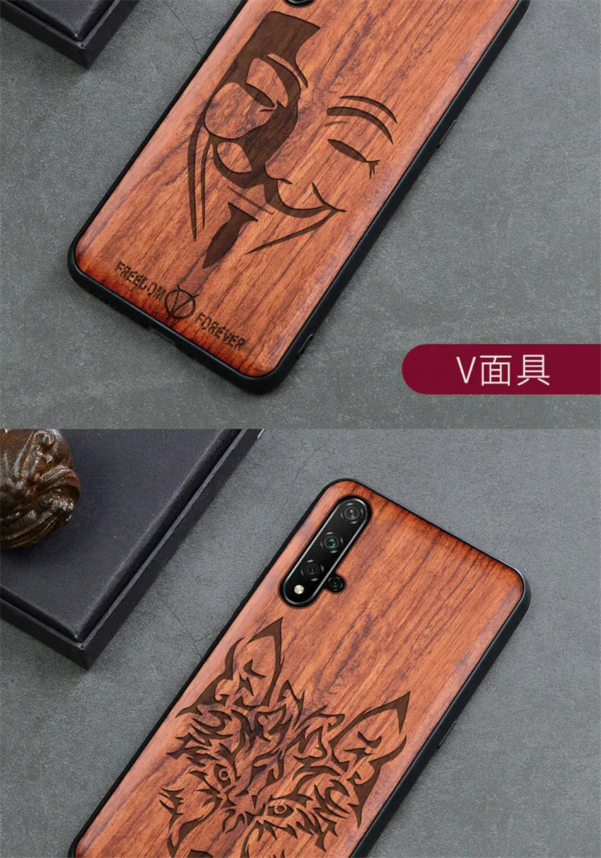 Резной деревянный ящик для huawei Nova 5t Nova 5 pro противоударный чехол TPU бампер чехол для huawei Nova 5 T чехол из дерева Nova5 pro