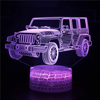 

Transporation Theme Table Lamp With ABS Base and Acryl Light Board 3D Jeep Car Modle USB Bedroom Lamp For Christmas