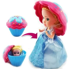 Copo bolo boneca jogar casa de brinquedo das crianças bolo mini surpresa boneca deformável pastelaria princesa doce menina presente de aniversário aleatório #30(China)