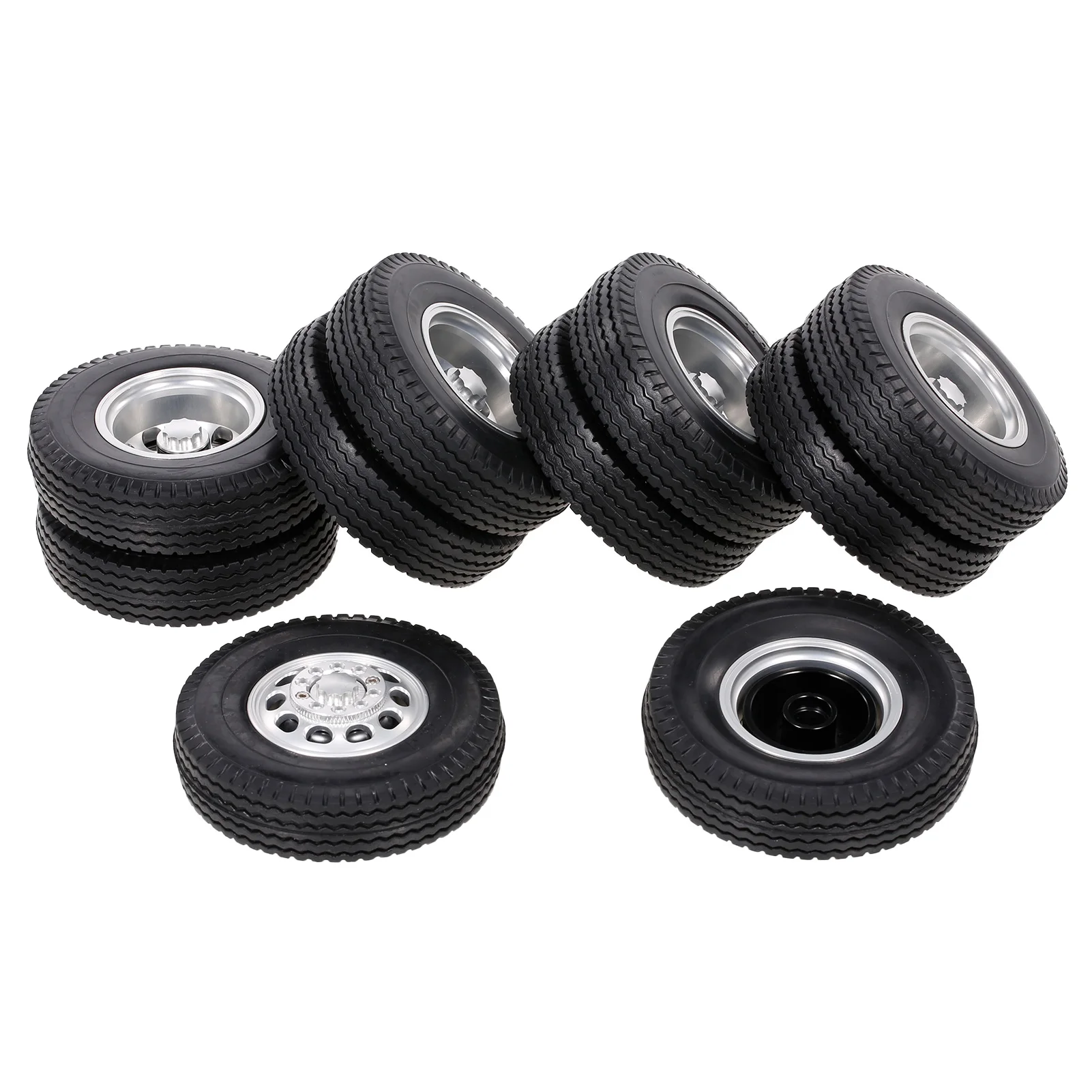 Hot 2 x 1/14 Front aluminum wheels rim Tires for RC Tamiya 1/14 Tractor Truck 