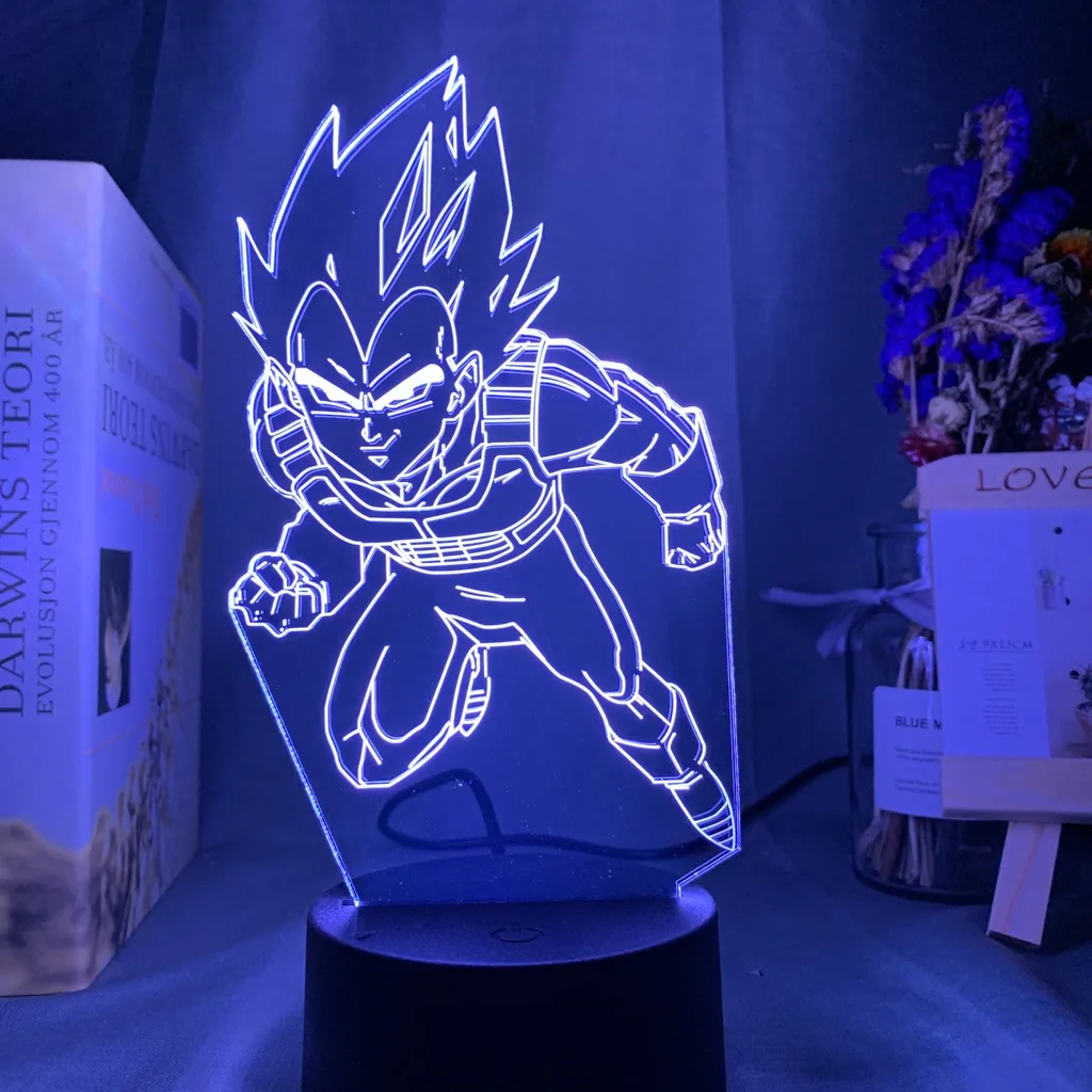 3d лампа Dragon Ball Вегета Характеристическая вязкость полимера фигурный светодиодный Цвет изменение ночной Светильник для аниме номер Декор классный подарок для детей Спальня ночной Светильник