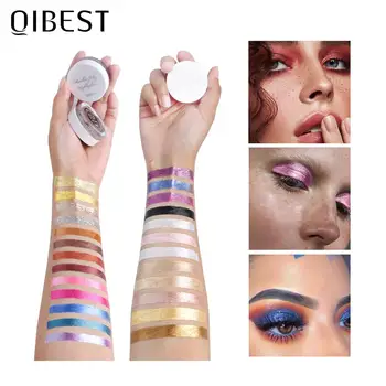 

QIBEST 25 Colors Eyeshadow Liquid Portable Metallic Shiny Eyeshadow Glitter Liquid Makeup Single Eyeshadow Palette Jelly Pigment