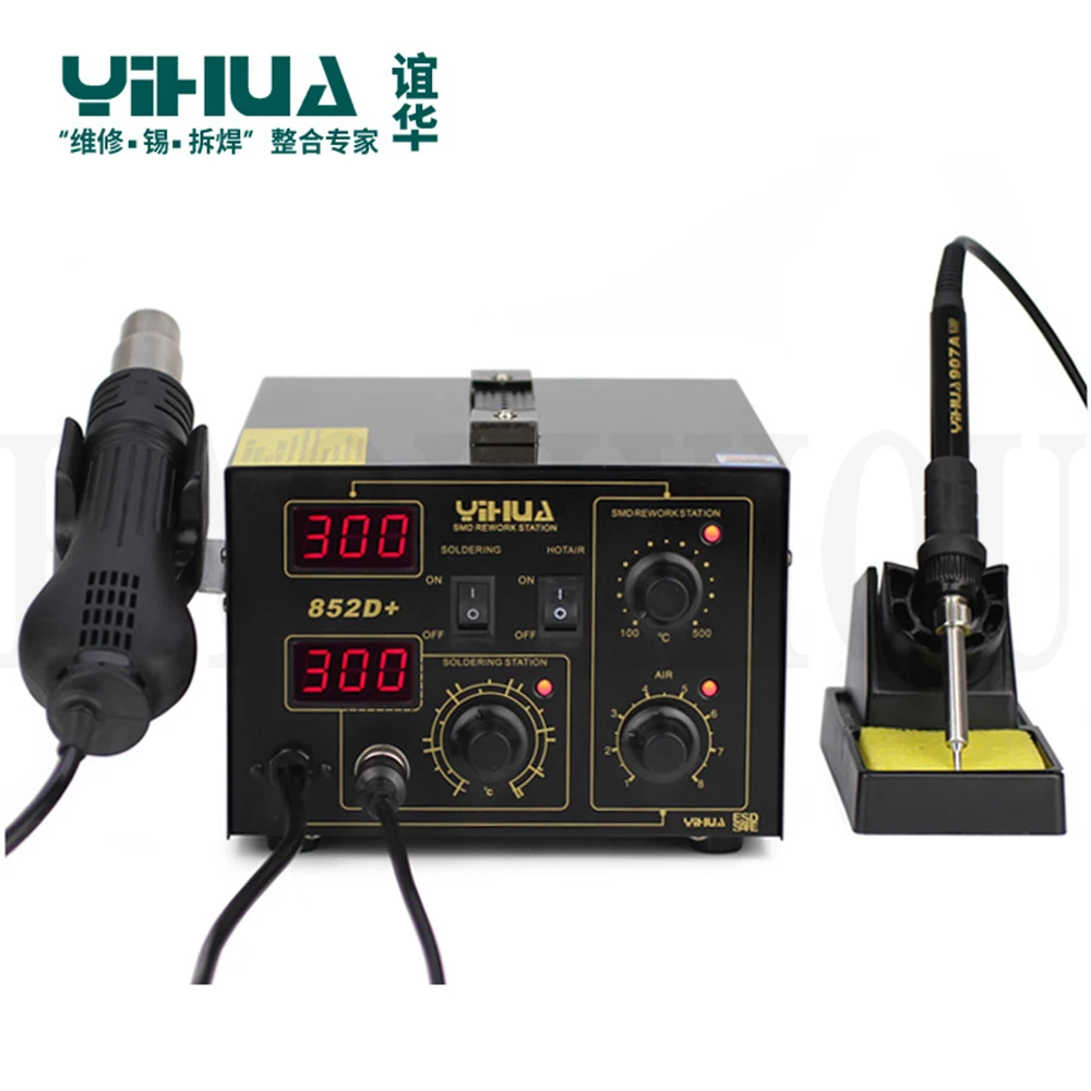 Паяльная станция YIHUA 852D + 2 в 1 с термофеном 700 Вт|Паяльные станции| |