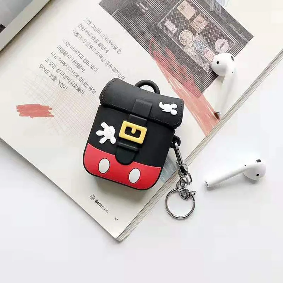 A4 Для AirPods чехол игривый милый мультфильм животных сумка Микки чехол для Airpods 2/i10/i11 TWS Защитная крышка с палец кольцо ремень - Цвет: A4