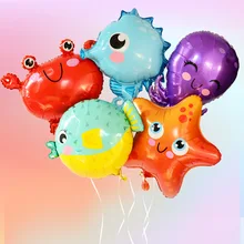 5Pcs/set Marine life Balloon starfish Crab Hippocampus Globos Happy Birthday Party Decorations Baby shower Balloons