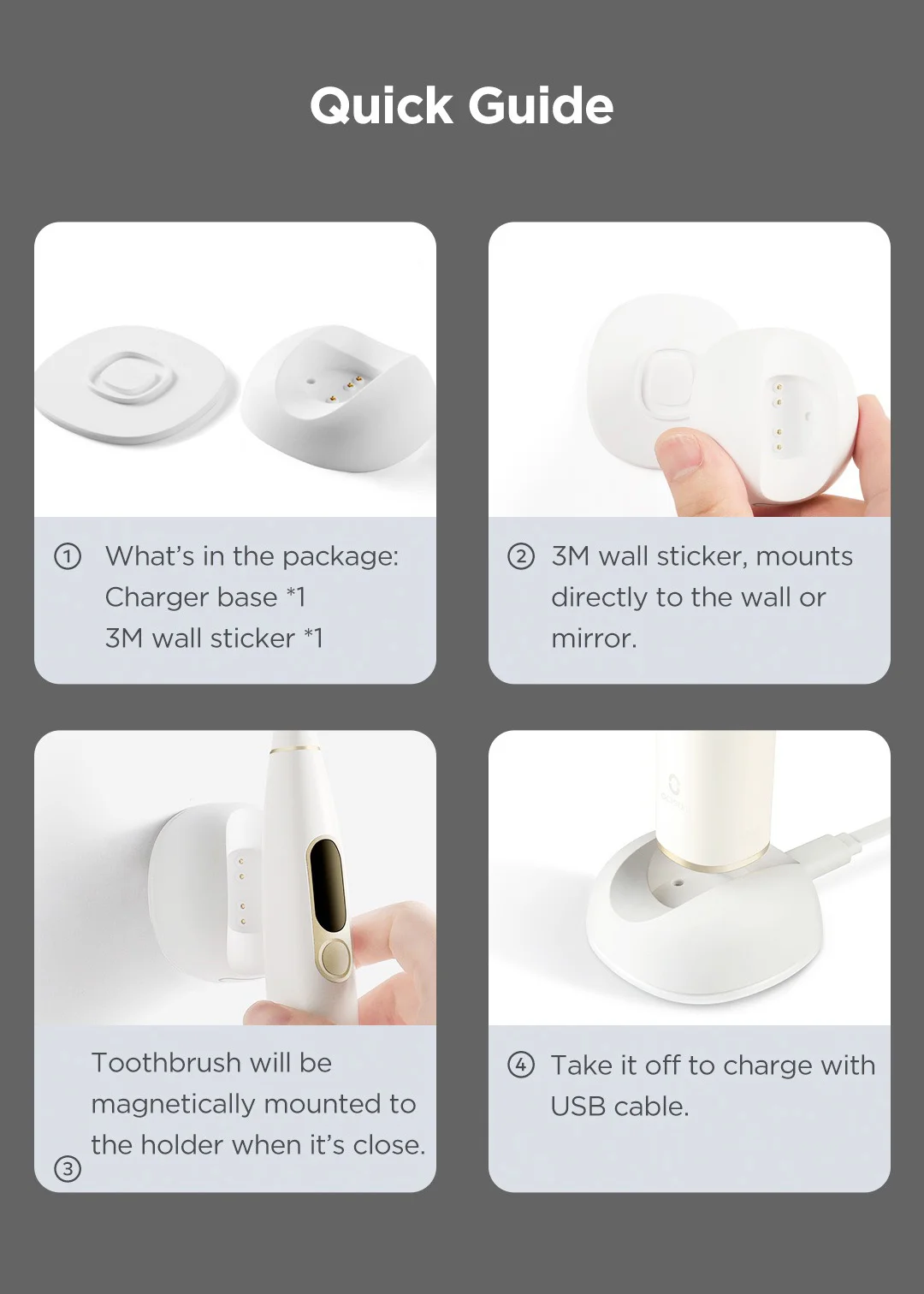 Original Oclean Travel Case Box 2-in-1 Design Electric Toothbrush Charging Base PW01 Replacement Brush Head for Oclean X / Z1 Original Oclean Travel Case Box 2-in-1 Design Electric Toothbrush Charging Base PW01 Replacement Brush Head for Oclean X / Z1