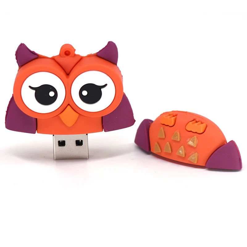 Sevimli Karikatür Kalem Baykuş Tilki Tarzı usb flash sürücü Penguen Pendrive 4 GB 8 GB 16 GB 32 GB 64 GB 128 GB 256 GB Memory Stick_voghion.com