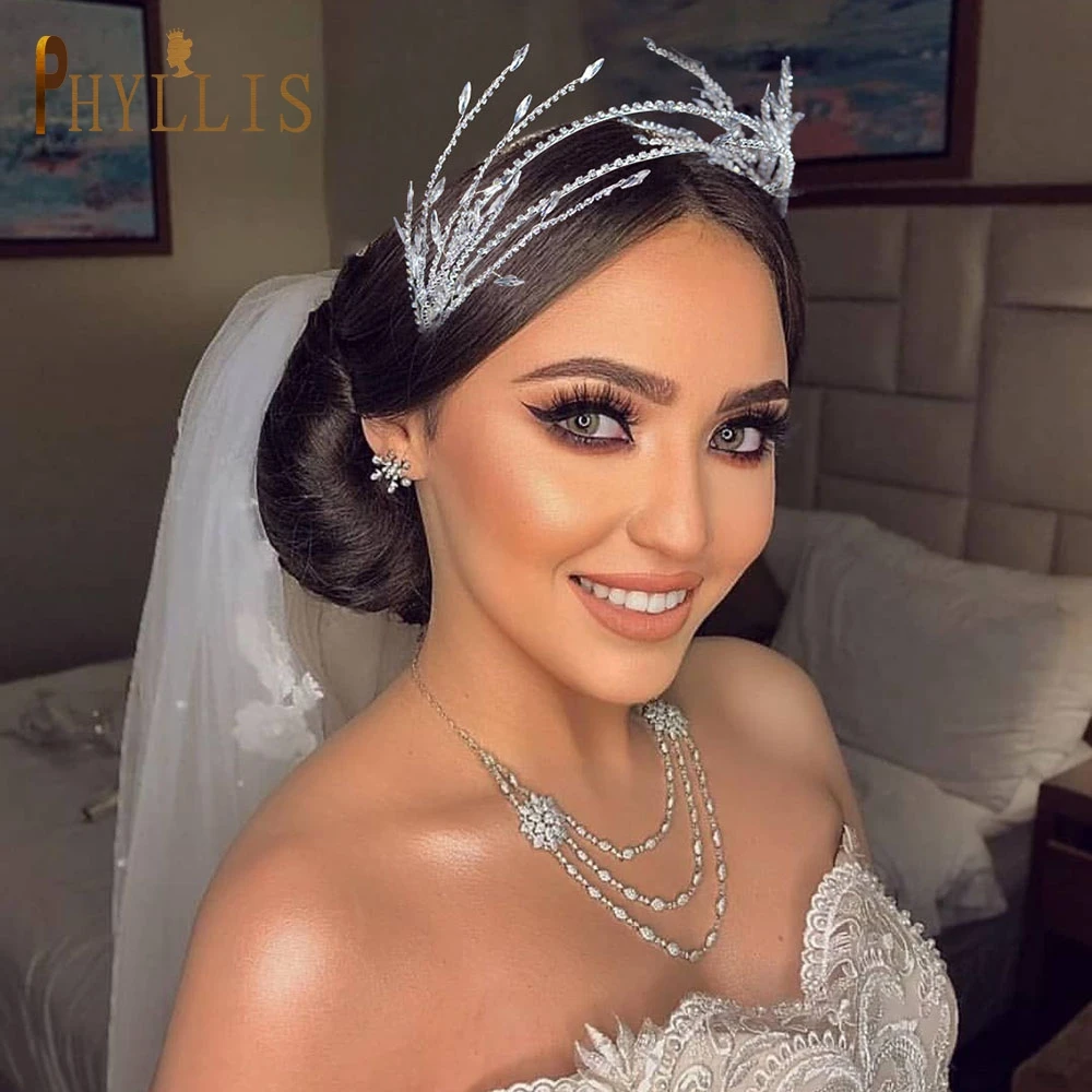 A115 Luxury Zircon Headbands Wedding Headpiece for Women Tiaras Bridal Head Hoop Bride Headwear Queen Diadem Princess Crown