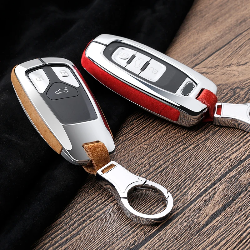 

Alloy Car Key Cover Case Car Styling Key Cover Case For AUDI A4 B9 Q5 Q7 TT TTS 8S 2016 2017 Car Keyless Remote