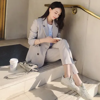 

Fashion 2020 spring new temperament net red suit suit female Korean loose casual wild western suit two-piece suit