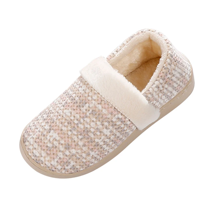 Beige Лидер продаж; теплые тапочки; мужские зимние тапочки; плюшевые домашние туфли; однотонные домашние туфли; мягкие тапочки для пары; удобная домашняя обувь - Цвет: Beige