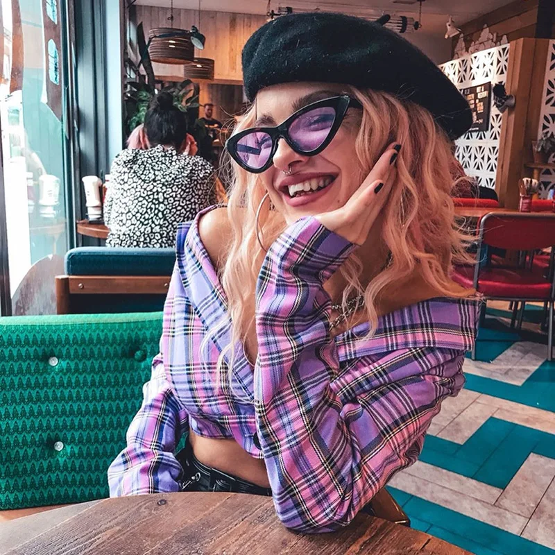 Уличная одежда фиолетового цвета с отложным воротником, повседневные куртки с длинными рукавами, женские модные повседневные однобортные короткие куртки
