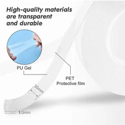 Waterproof Wall Stickers Reusable Heat Resistant Bathroom Home Decoration Tapes Transparent Double Sided Nano Tape Monster Tape