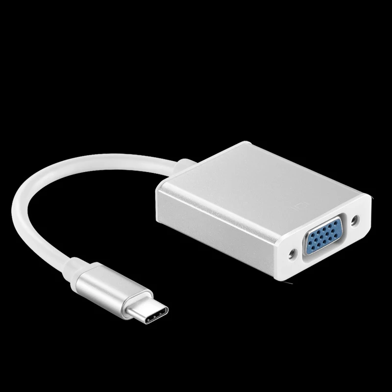 Usb C 3,1 Тип C к Vga монитор проектор видео кабель конвертер адаптер Hd серебро