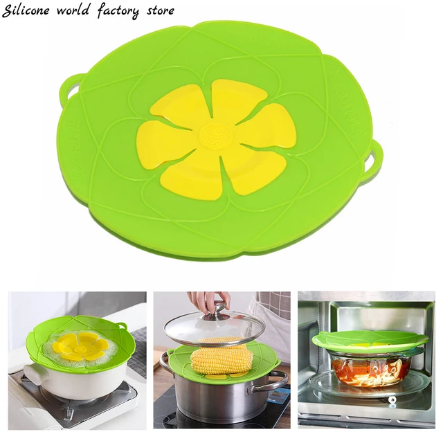 Silicone Lid Spill Stopper Cover For Pot Pan Kitchen Accessories Cooking  Tools Flower Cookware Home Kitchen - AliExpress