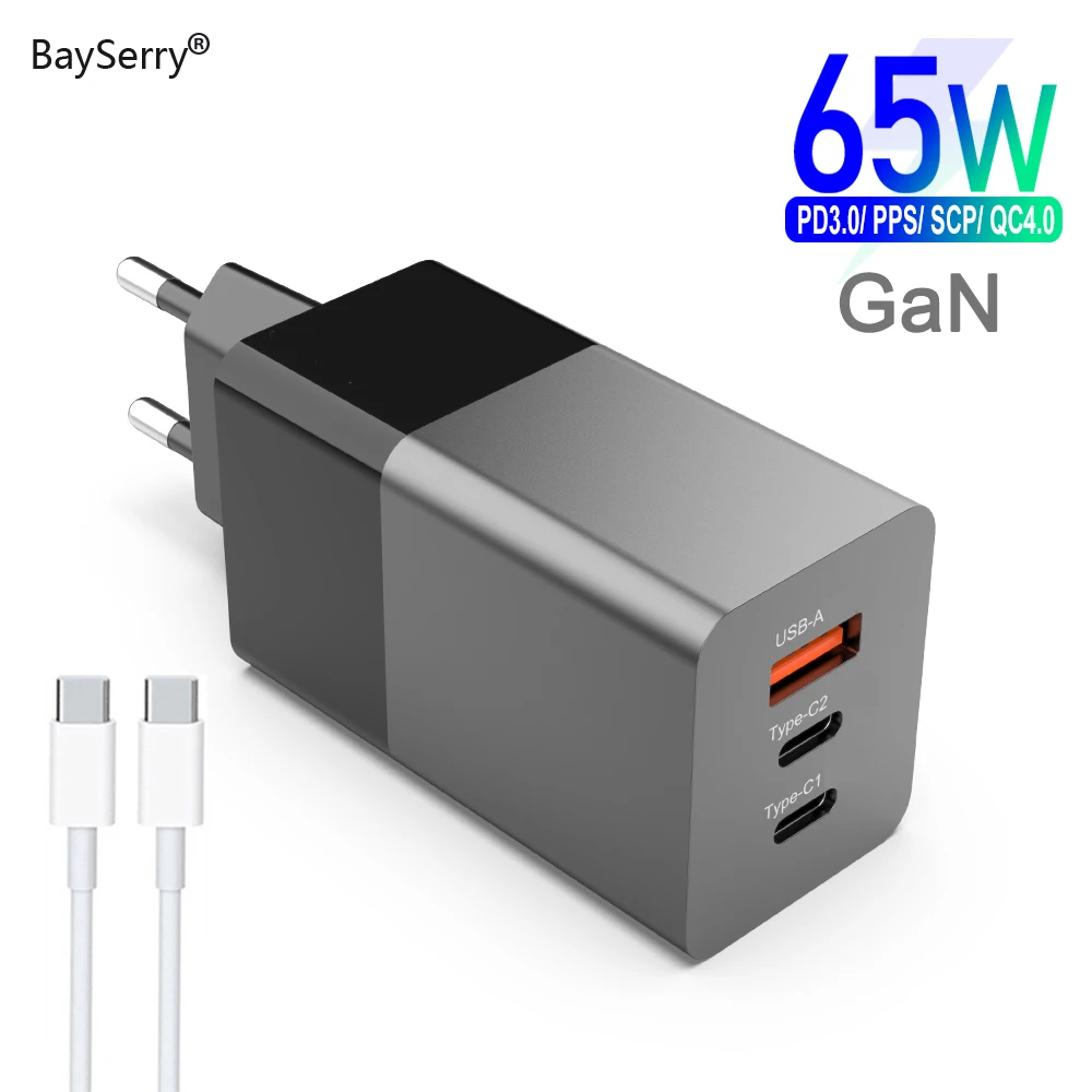 BaySerry 65 Вт Ган зарядное устройство Quick PD зарядки 4 0 3 типа C для быстрой с usb портом