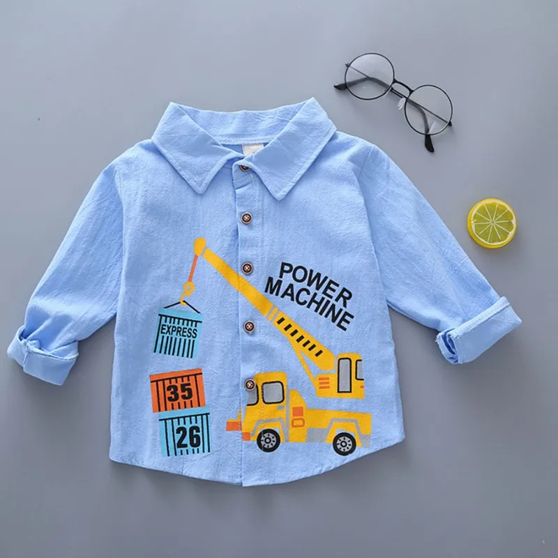 

Autumn Winter Baby Boy Fashion Shirts Cartoon Printing Long Sleeve Shirt Children Kids Clothes