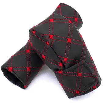 

Wine Series Car Hand Brake Gear 2Pcs Universal Manual Automatic Hand Brake Cover Leather Embroidery Cover